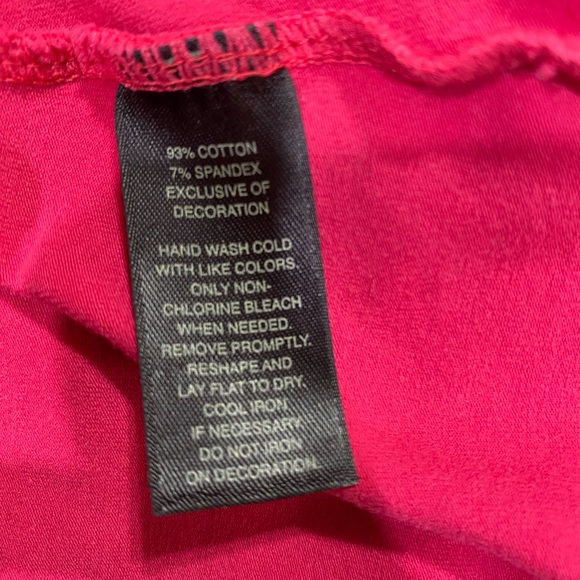 White House Black Market Pink Embellished Neck Tee Size S | Stretch Cotton - Picture 6 of 7